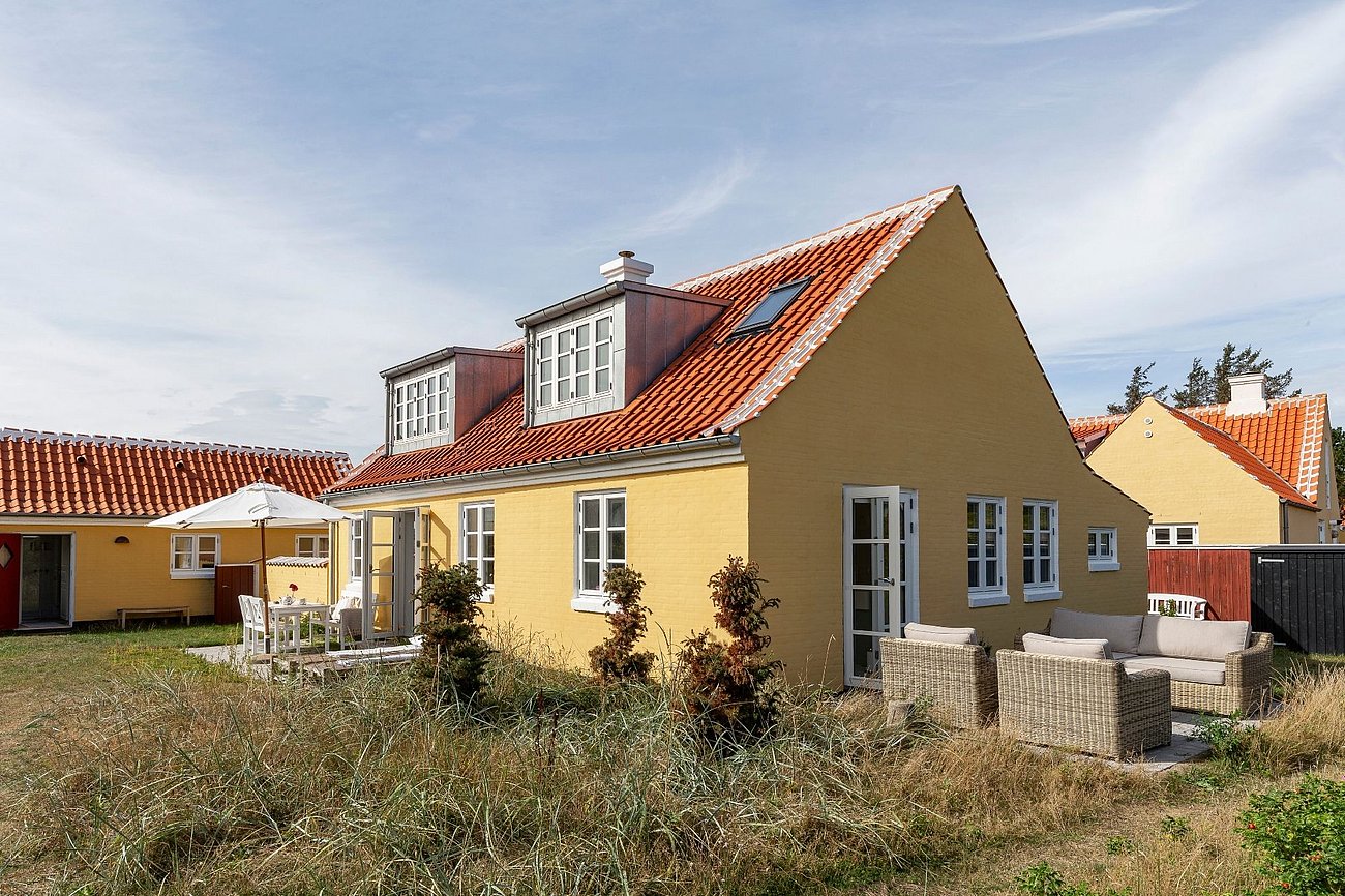 Klassisk gult sommerhus i Skagen