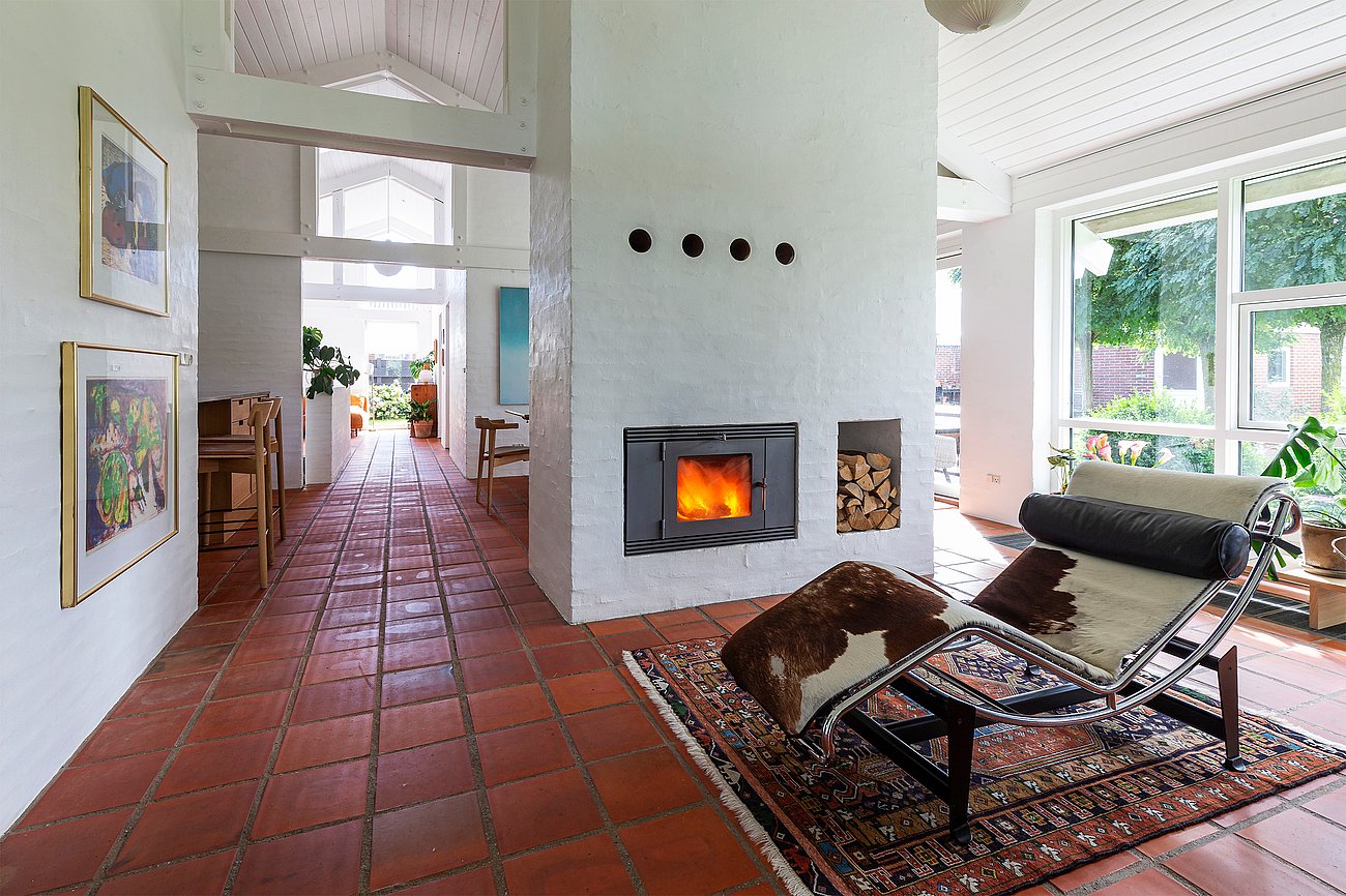 70'er-villa med rødt klinkegulv