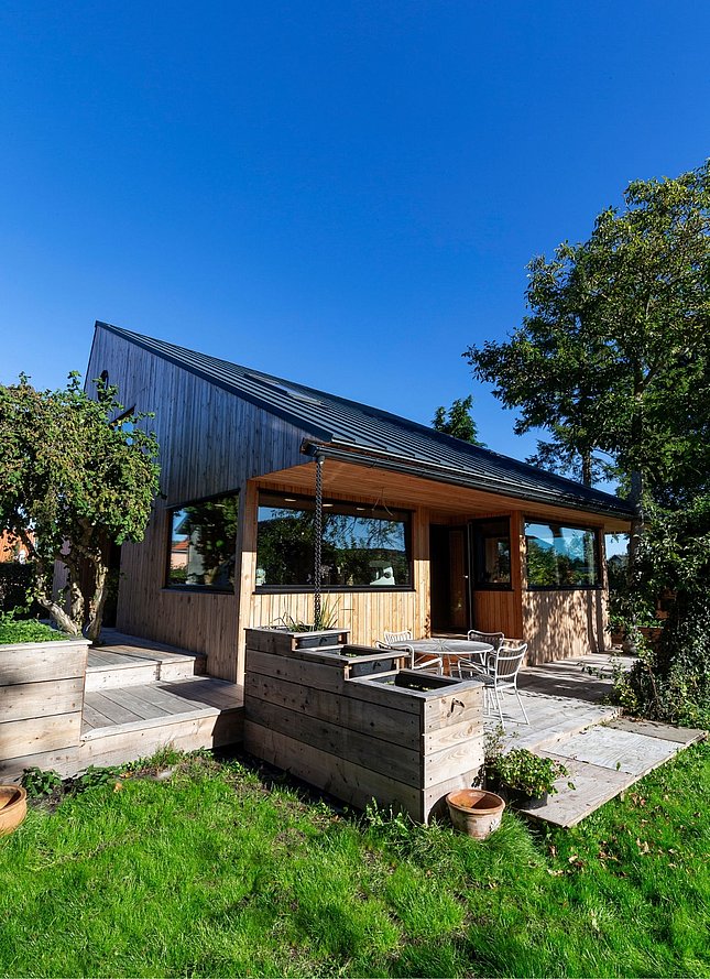 Arkitekttegnet hus i CLT-træ med lav klimaaftryk