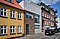 Nybygget byhus i Aarhus med grafisk facade i mursten og beton
