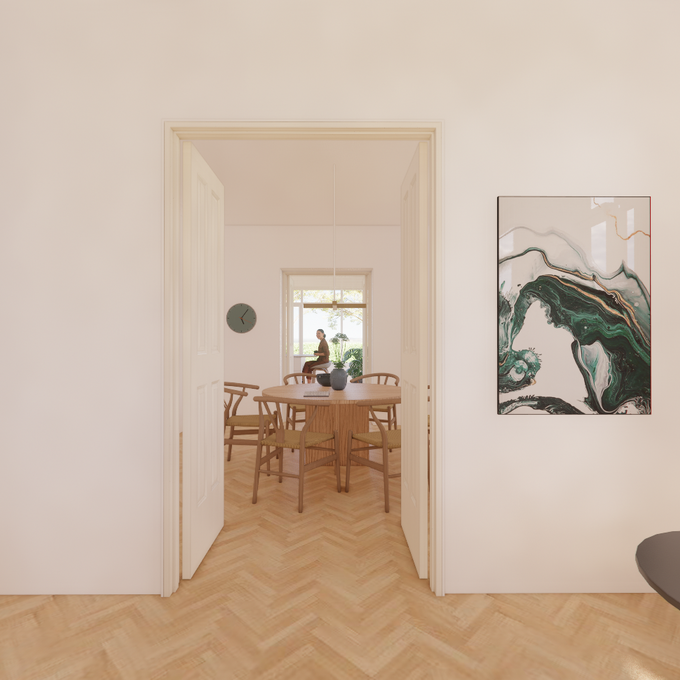 Tilbygning til klassisk patriciervilla                           