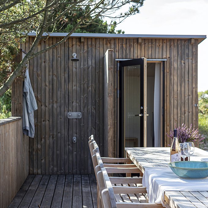 Lille sommerhus i Skagen på kanten af by og hede landskab