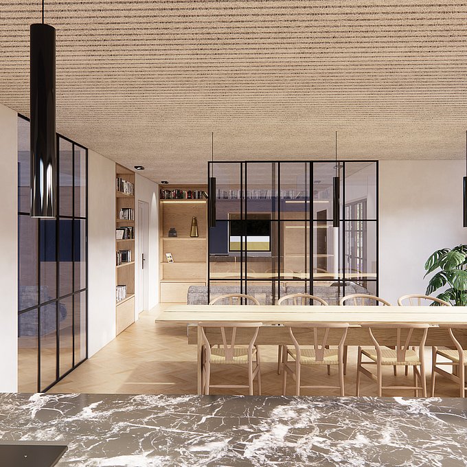 Ombygning af klassisk Bungalow gav liv til leverummet.  