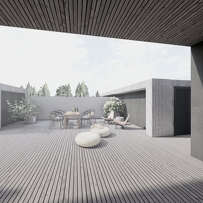 RAY, et sommerhus beliggende højt over havets overflade 