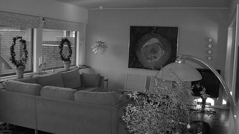 Den oprindelige stue for renovering og ombygning. m4 Arkitekter