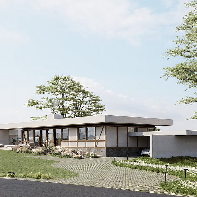 Hestehaven - Stram geometri og traditionelt bindingsværk