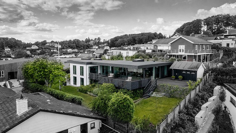 Luftfoto mod terrassesiden