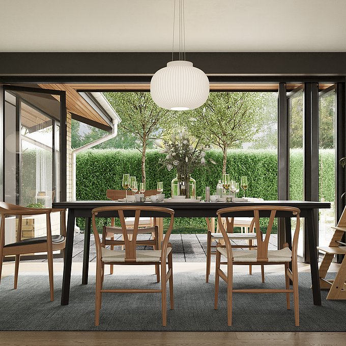 Stilfærdig tilbygning til arkitekttegnet typehus fra 60'erne 