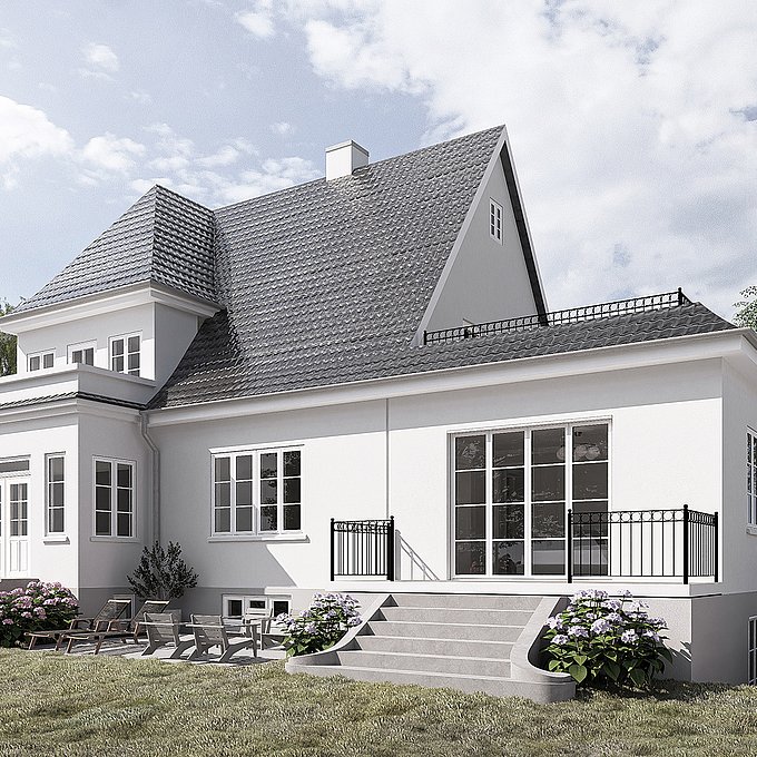 Villa Patricier - ny tilbygning til klassisk villa
