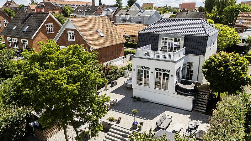 Huset set fra haven 
